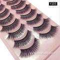 Barato Faux Mink False lashes Etiqueta privada Empaquetado de pestañas falsas 10 pares / caja